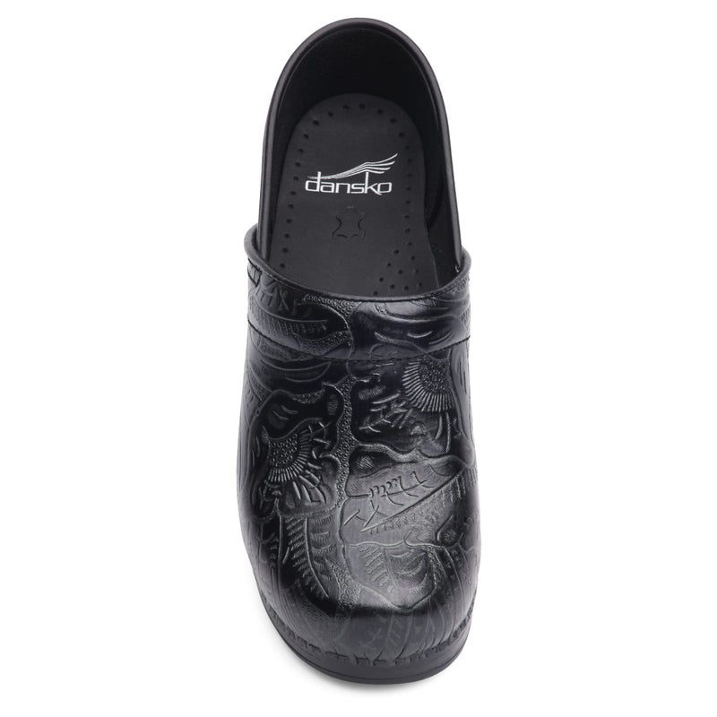 Dansko Womenâ€™s Professional Slip-On Clogs â€“Rocker Sole and Arch Support for Comfort-Ideal for Nursing, Food Service, Healthcare Black Tooled 6.5-7 M US - Image 2